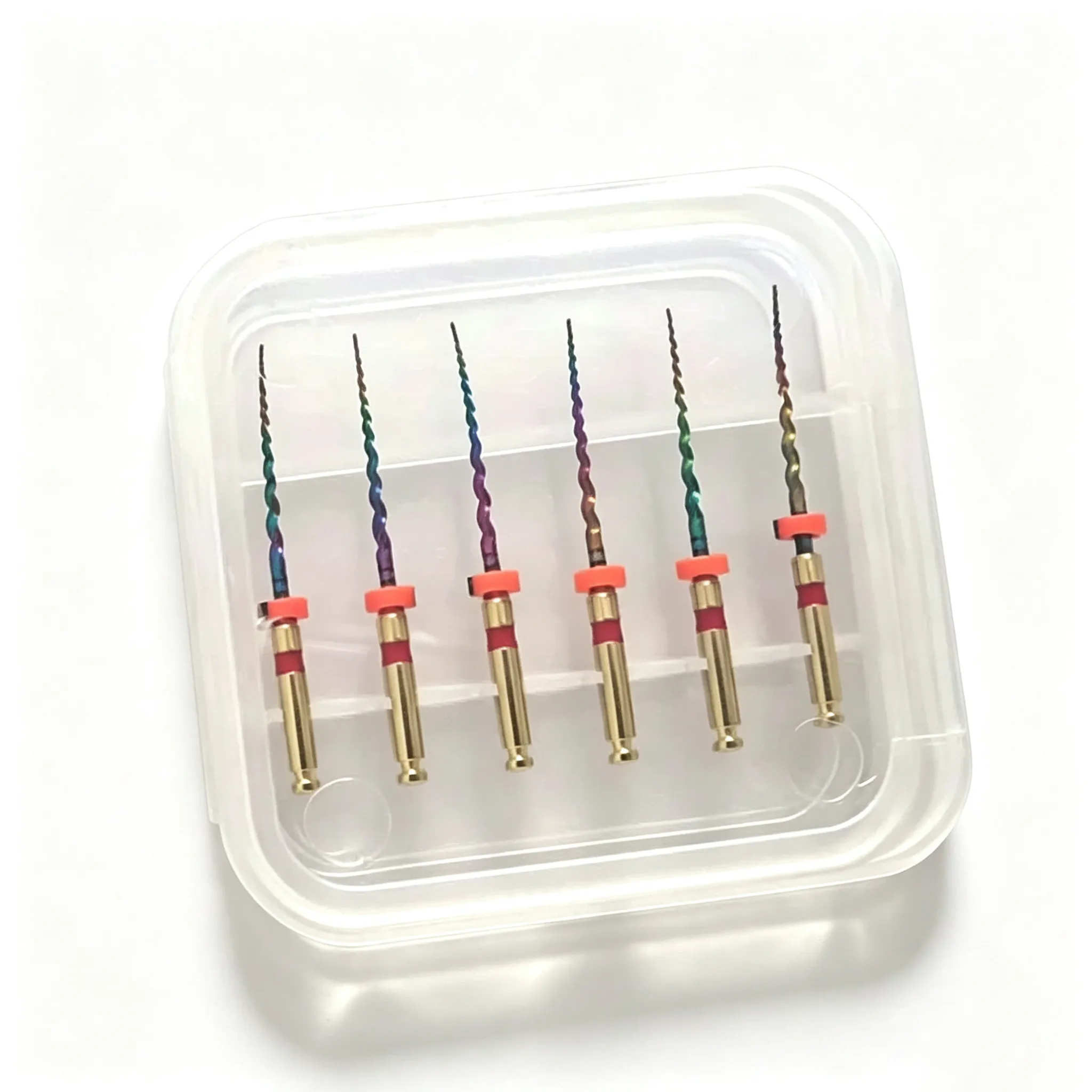 AMEXORS flip-top plastic box packaging for endodontic file sets