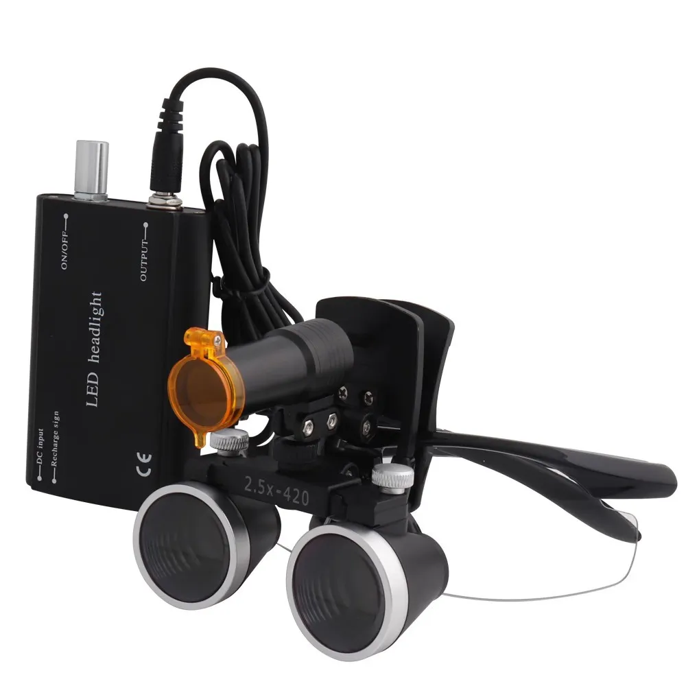 amexors-dental-led-headlight-mounted-on-2-5x-black-loupes 1